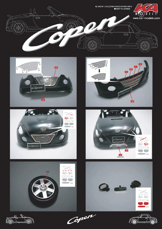 KA Models KE-24010 Daihatsu Copen Detail-up Etched part 1/24 – immagine 3