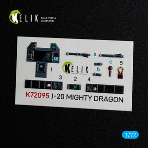 KELIK K72095 J-20 Mighty Dragon - interior 3D decals for Dream Model kit 1/72 – Bild 2