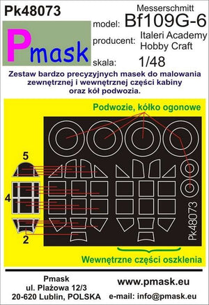 P-Mask PK48073 MESSERSCHMITT BF109G-6 (ITALERI/ACADEMY/HOBBY CRAFT) (1/48)