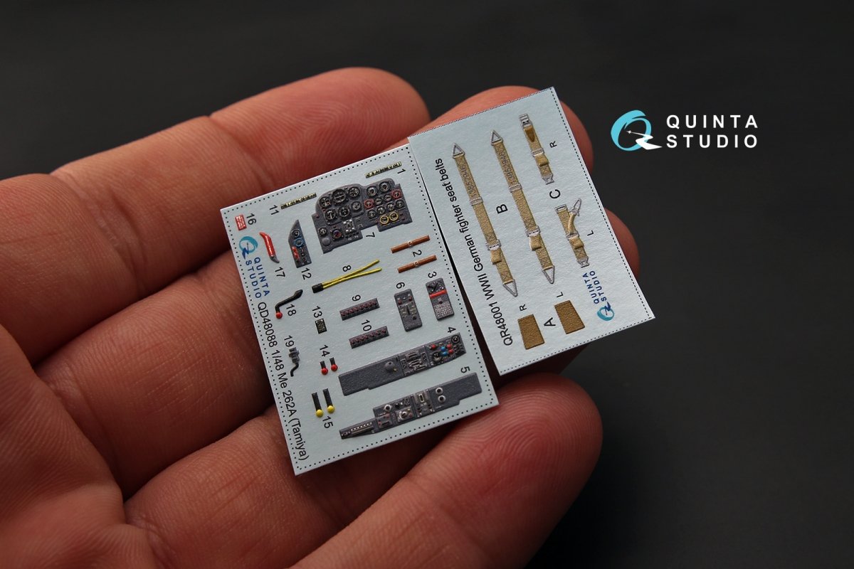 Quinta Studio QD48088 Me-262A 3D-Printed &amp;amp; colored Interior on decal paper (for Tamiya kit) 1/48 – Bild 2