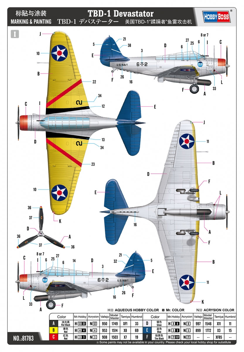 Hobby Boss 81783 TBD-1 Devastator 1/48 – Bild 4