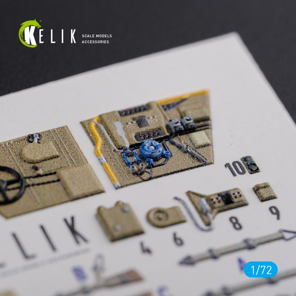 KELIK K72122 BF109-F2/F4 reconnaissance interior 3D decals for Fine Molds kit 1/72 – obrázek 5