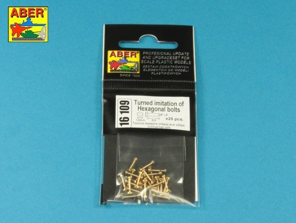 Aber 16109 Turned imitation of Hexagonal bolts 1.6 x 6.0 mm x 25 pcs. (1/16) – image 3