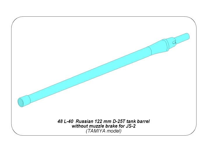 Aber 48L-40 Barrel for IS-2 tank 1/48 – obrázek 4