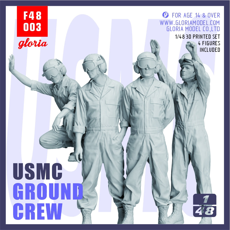 Gloria F48003 USMC Ground Crew 4 x 3D Printed figures 1/48 – image 2