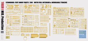 Rye Field Model 5100 TIGER I MID.Production STANDARD/CUT AWAY PARTS 2 IN 1 WITH FULL INTERIOR&amp;amp;WORKABLE TRACKS 1/35 – image 6