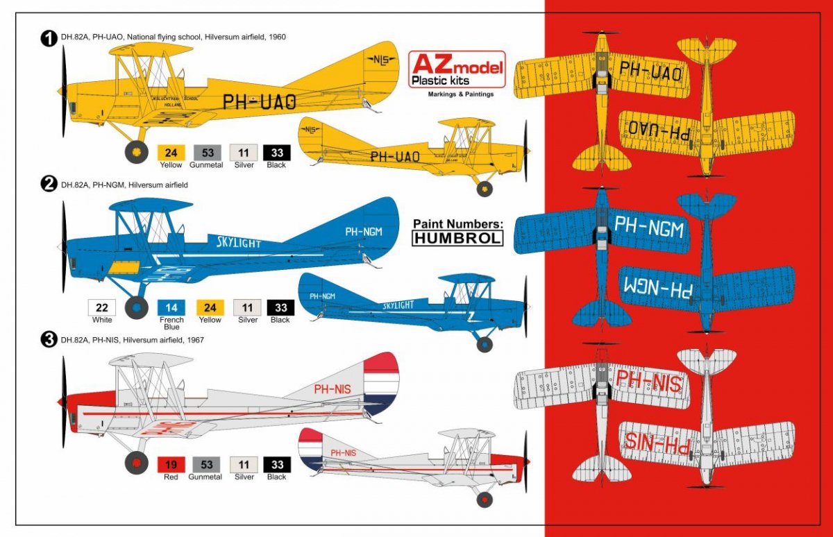 AZmodel AZ7494 De Havilland DH.82A Tiger Moth Long Tailfin 1/72 – image 2