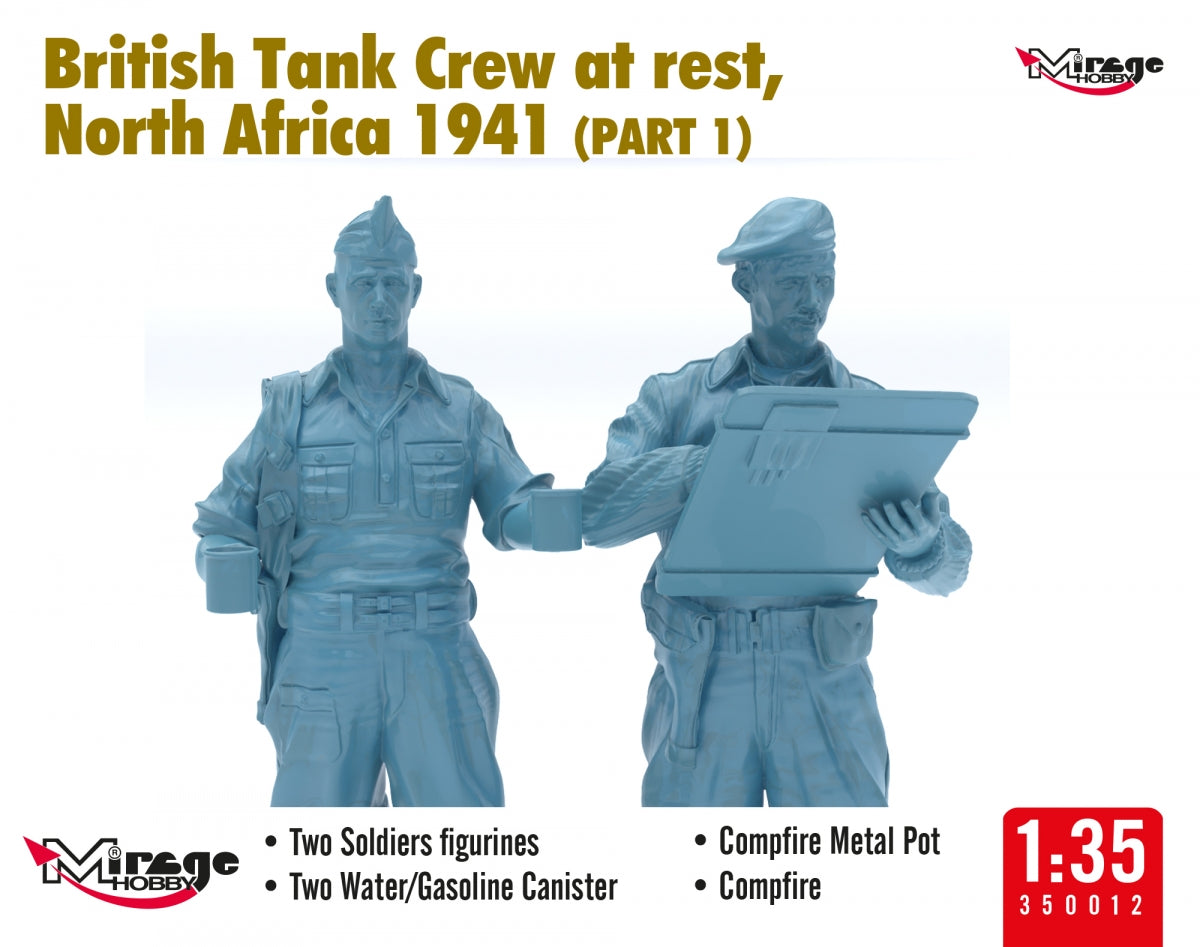 Mirage Hobby 350013 British Tank Crew at Rest, North Africa 1941 (Part I) 1/35 – obrázek 6
