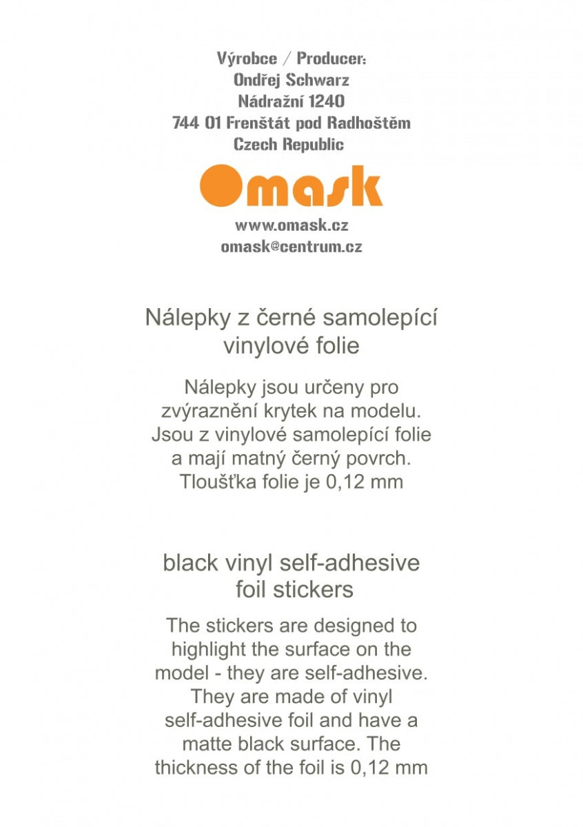 Omask X8001 Universal set 1 - black vinyl foil (80092, 80093, 80094, 80095, 80096) – zdjęcie 7