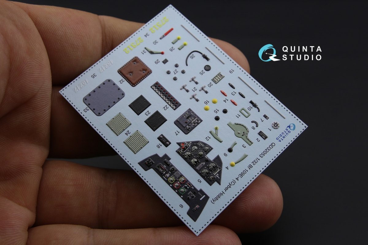 Quinta Studio QD32053 Bf 109E-4 3D-Printed &amp;amp; colored Interior on decal paper (for Cyber-hobby/Dragon kit) 1/32 – Bild 4