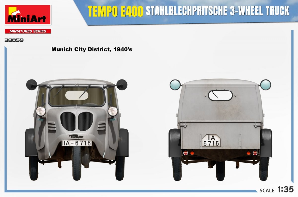 MiniArt 38059 TEMPO E400 STAHLBLECHPRITSCHE 3-WHEEL TRUCK 1/35 – image 10