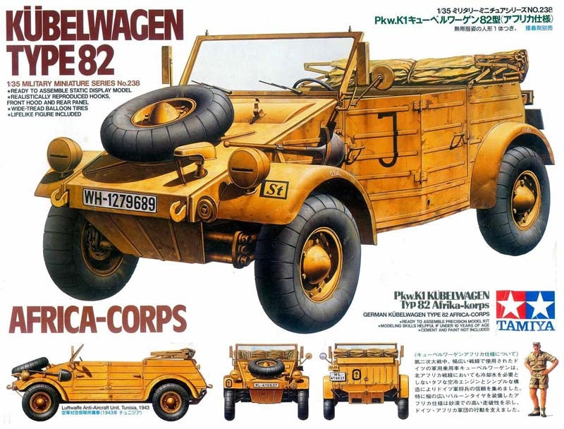 Voyager Model PR35084 WWII German Kubelwagen Type 82 Africa Troop Special Balloon Tires Patten 1 1/35 – obrázek 3