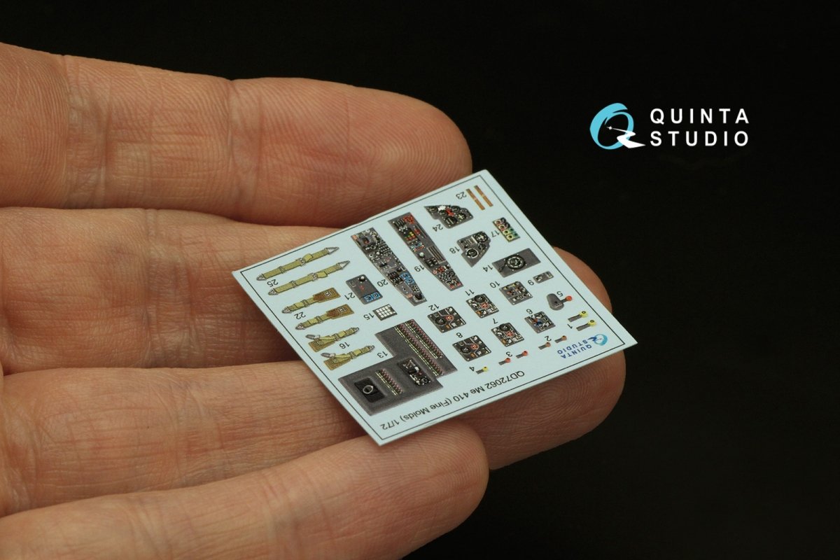 Quinta Studio QD72062 Me 410 3D-Printed &amp;amp; colored Interior on decal paper (Fine Molds) 1/72 – immagine 6