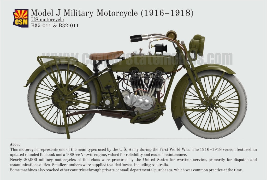 Copper State Models CSM B35011 - 1:35 US Model J Military Motorcycle 1916–1918 1/35