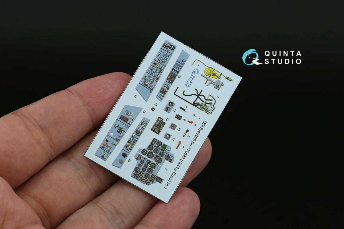 Quinta Studio QDS+48409 Su-17UM3 3D-Printed &amp; coloured Interior on decal paper (Hobby Boss) (Small version) (with 3D-printed resin parts) 1/48