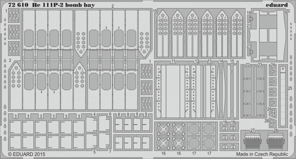 Eduard 72610 He 111P-2 bomb bay 1/72 AIRFIX