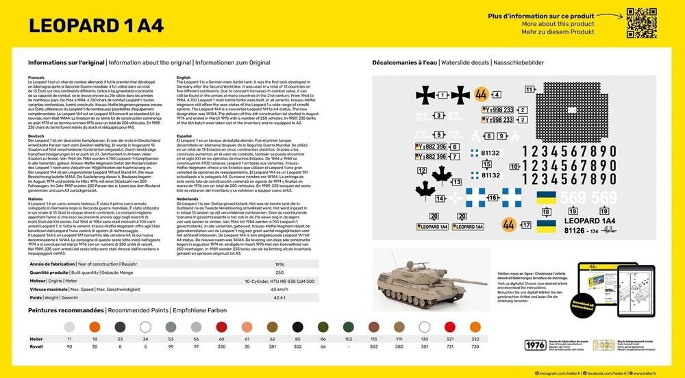 Heller 57126 Leopard 1A4 - Starter Kit 1/35 – immagine 2
