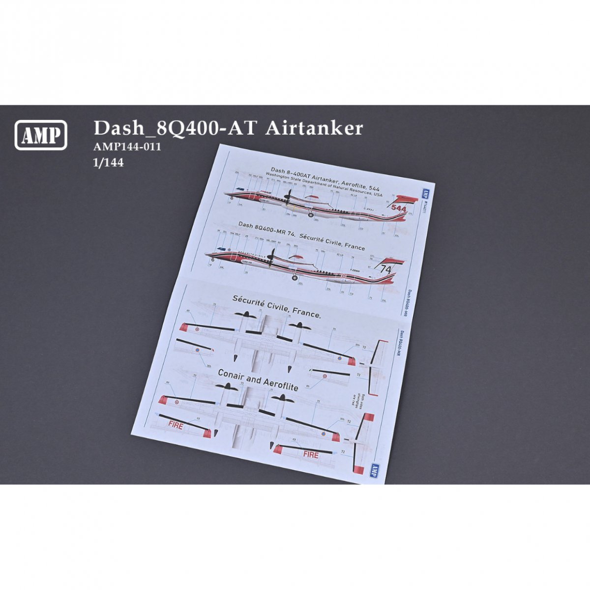 AMP 144011 Dash 8Q400-AT Airtanker - Canadian Short Range Commuter Airliner 1/144 – image 7