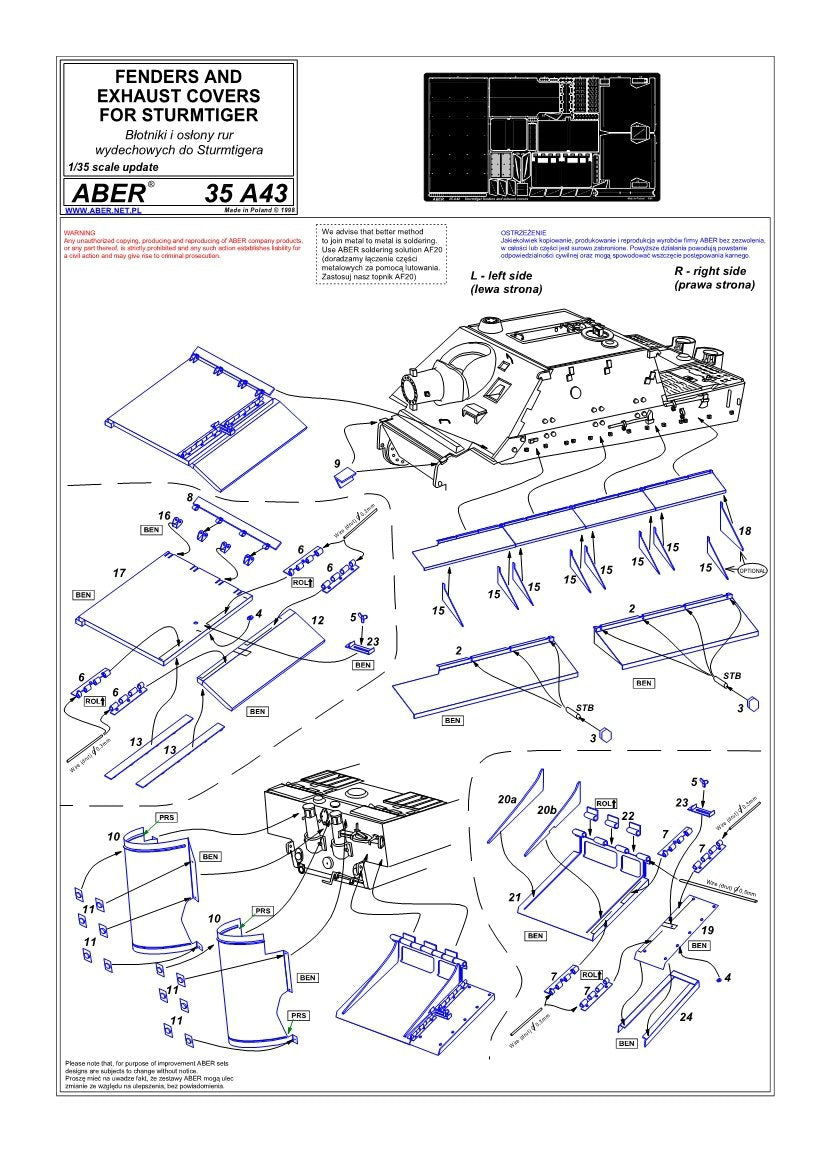 Aber 35A043 Fenders for Sturmtiger (1/35) – Bild 4