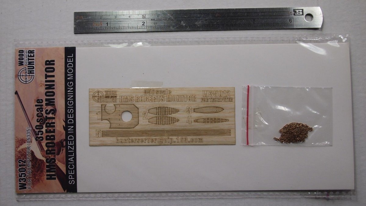 Wood Hunter W35012 Wood Deck HMS Roberts Monitor for Trumpeter 1/350 – image 2