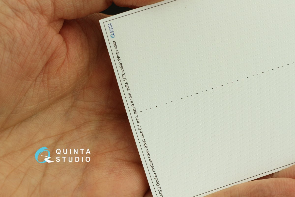 Quinta Studio QRV-023 Double riveting rows (rivet size 0.10 mm, gap 0.4 mm, suits 1/72 scale), White color, total length 6.7 m/22 ft – immagine 2