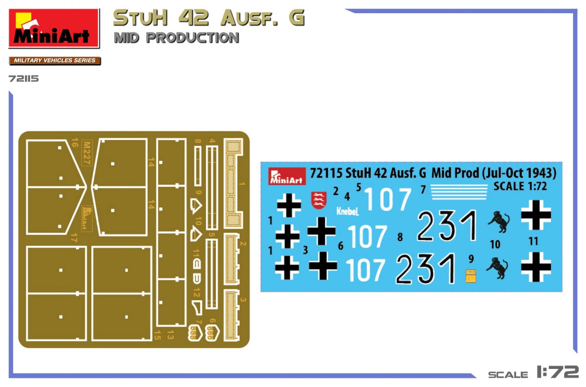 MiniArt 72115 StuH 42 Ausf. G MID PRODUCTION 1/72 – immagine 6