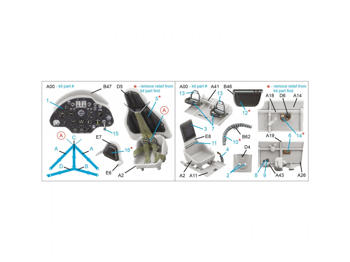 Quinta Studio QD48491 I-16 3D-Printed colored Interior on decal paper (for Zvezda kit) 1/48 – image 2