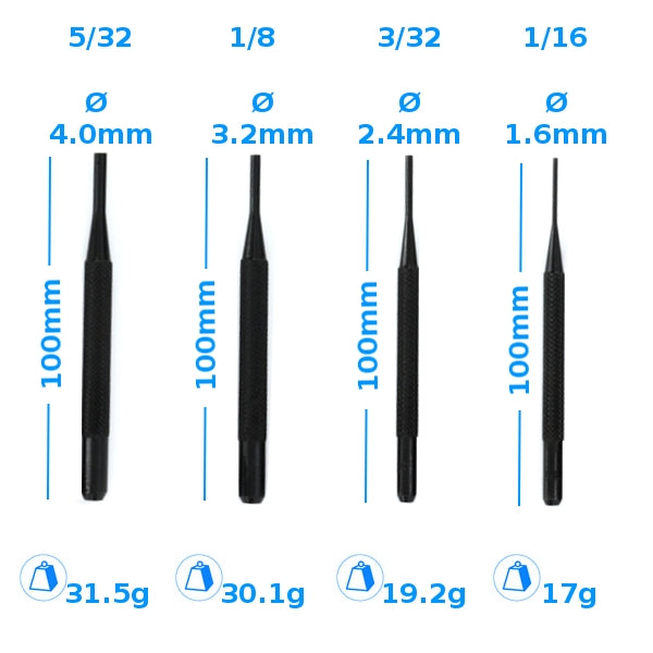 Modelcraft PPU1121-S 4 Pce Drive Pin Punch Set (100mm) – Bild 2
