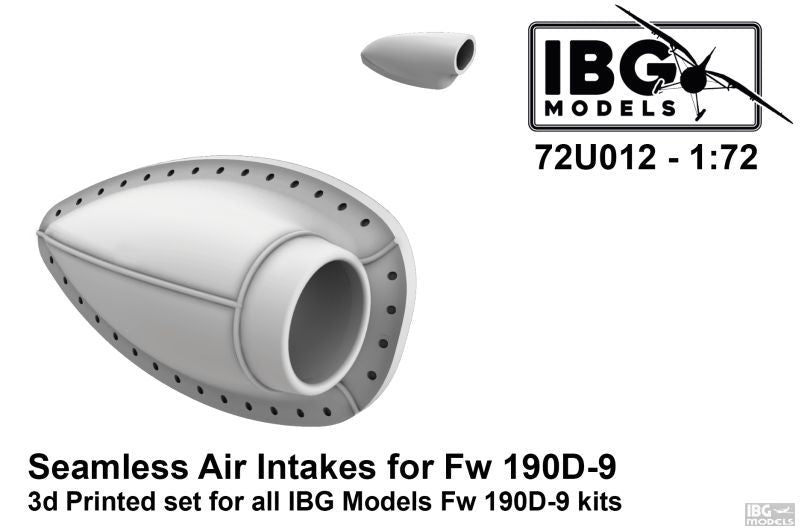 IBG 72U012 Seamless Air Intakes for Fw 190D-9 3D printed set for IBG kits 1/72