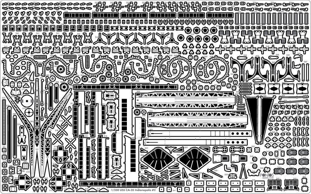 Pontos 35017F1 USS CA-35 Indianapolis 1945 Detail Up Set 1/350 – Bild 14