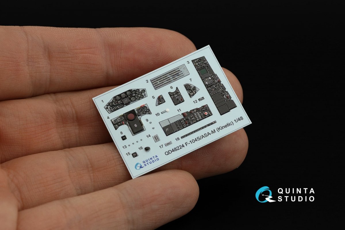 Quinta Studio QD48224 F-104S/ASA-M 3D-Printed &amp;amp; colored Interior on decal paper (Kinetic) 1/48 – imagen 3