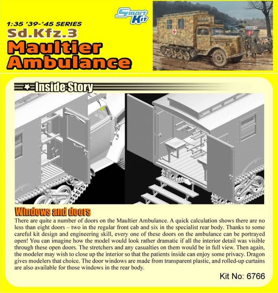 Dragon 6766 Sd.Kfz.3 Maultier Ambulance 1/35 – immagine 3