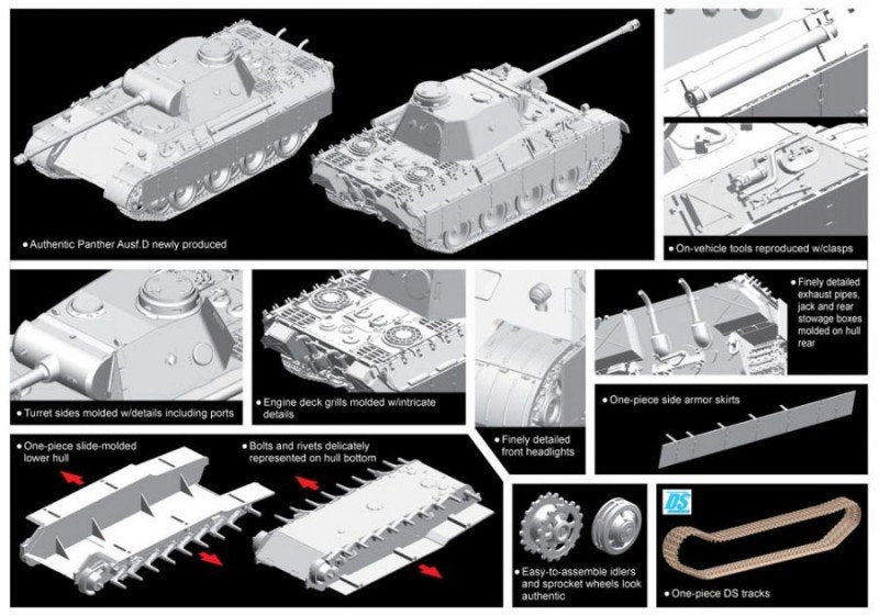 Dragon 7494 Sd.Kfz.171 Panther Ausf.D Early Production 1/72 – Bild 2
