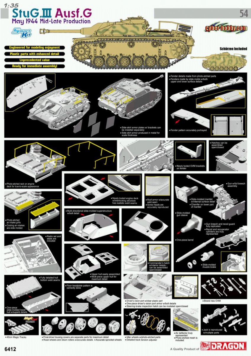 Cyber Hobby 6412 StuG.III Ausf.G May 1944 Mid-Late Production 1/35 – Bild 2