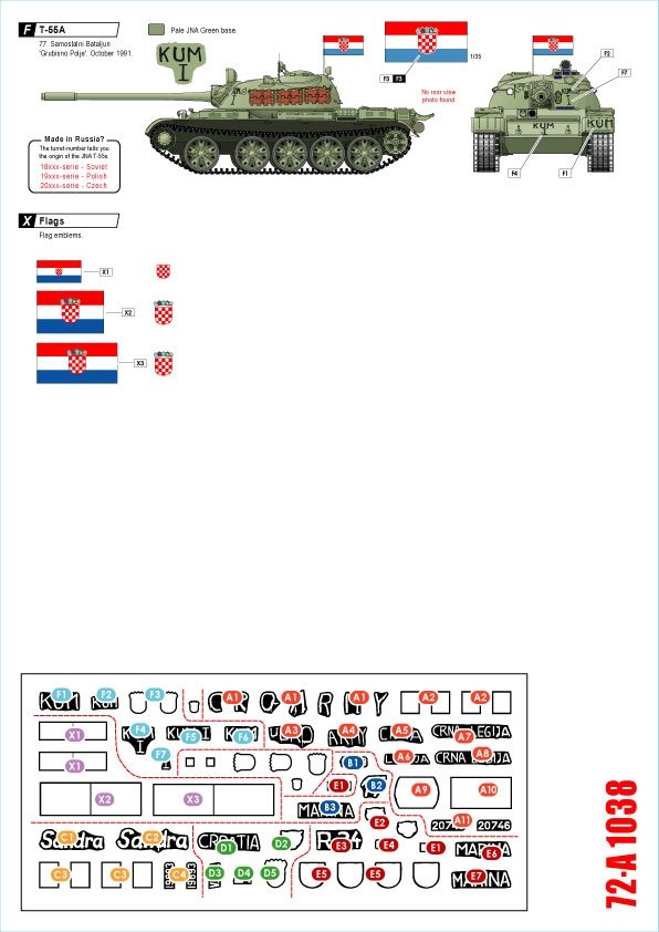 Star Decals 72-A1038 CRO-ARMY #2. Domovinski Rat / Homeland War 1991-95 1/72 – obrázek 2