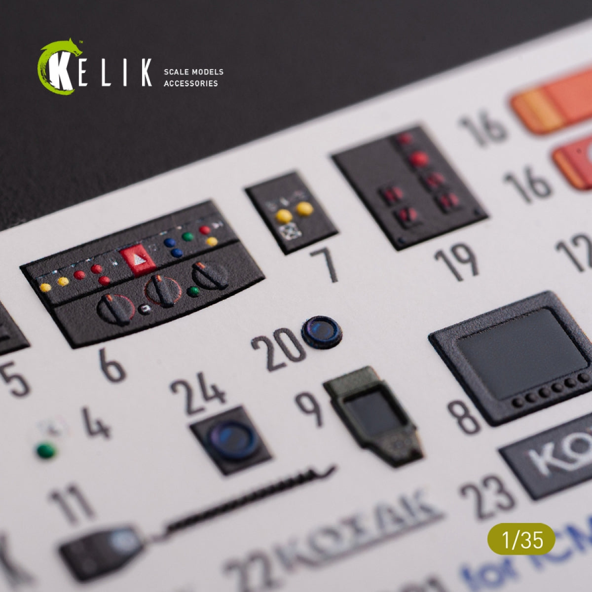 KELIK K35022 Kozak-001 Ukrainian MRAP 3D decals for ICM kit 1/35 – obrázek 5