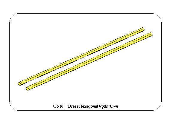 Aber HR-10 Brass hexagonal rods 1.0mm length 245mm x2 pcs. – Bild 3