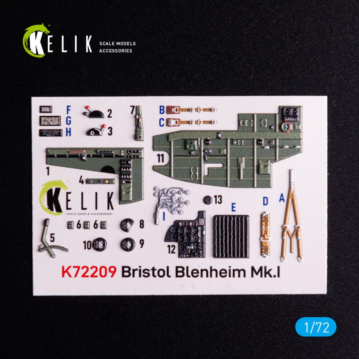 Kelik K72209 Bristol Bleninheim Mk.1 - interior 3D decals for Airfix kit 1/72
