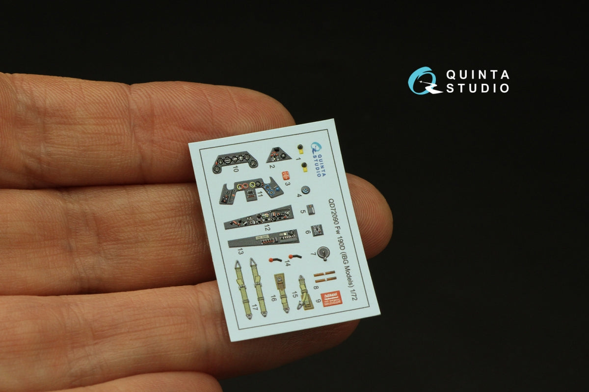 Quinta Studio QD72090 Fw 190D 3D-Printed &amp;amp; colored Interior on decal paper (IBG models) 1/72 – Bild 5