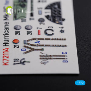 KELIK K72114 Hurricane Mk IIC interior 3D decals for Arma Hobby kit 1/72 – immagine 4