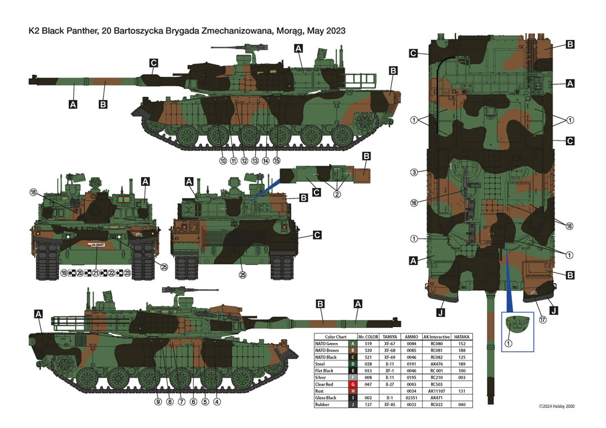 Hobby 2000 35006SE K2 Black Panther Polish Army - Special Edition ( H2K35006 + ABER BARREL + MOVABLE TRACKS ) 1/35 – immagine 2