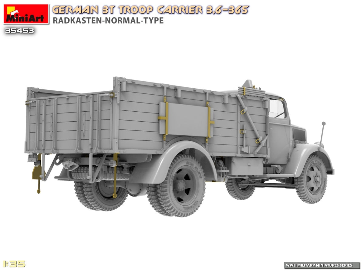 Miniart 35453 German 3t Troop Carrier 3.6-36S Radkasten-Normal-Type 1/35 – image 10