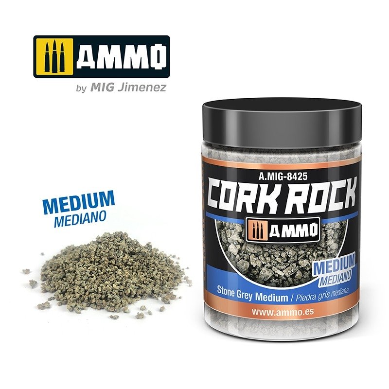 AMMO of Mig Jimenez 8425 CREATE CORK Stone Gray Medium 100ml