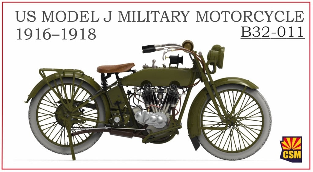 Copper State Models B32011 US Model J Military Motorcycle 1916-1918 1/32