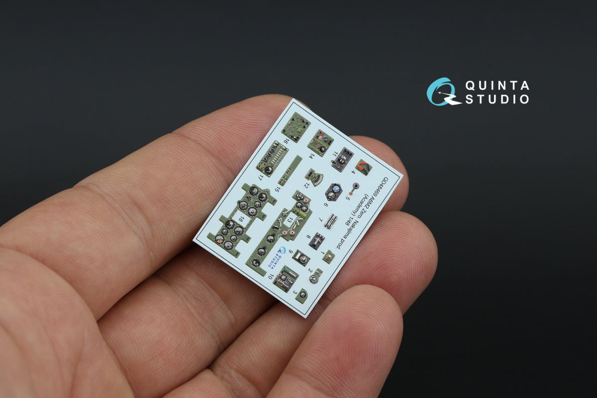 Quinta Studio QD48469 A6M2 Zero (Nakajima Prod.) 3D-Printed colored Interior on decal paper (Academy) 1/48 – imagen 5