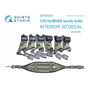 Quinta Studio QR35003 HUMVEE family belts, 3D-Printed &amp;amp; colored on decal paper (all kits) 1/35