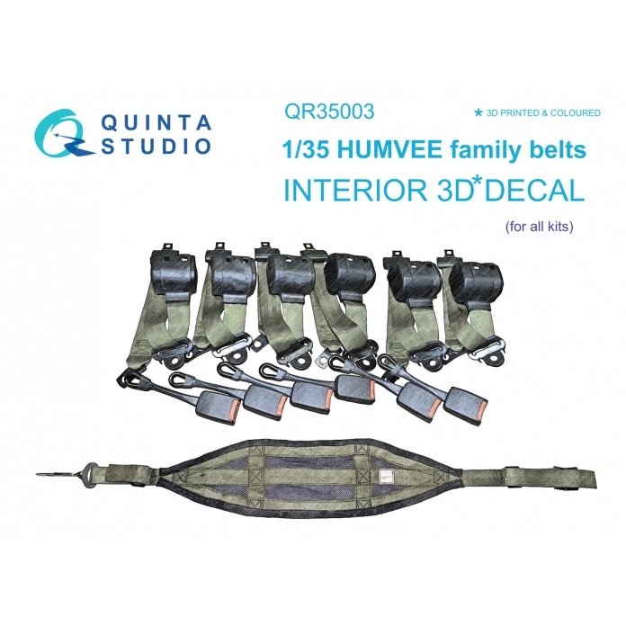 Quinta Studio QR35003 HUMVEE family belts, 3D-Printed &amp;amp; colored on decal paper (all kits) 1/35