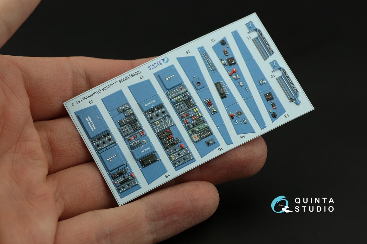 Quinta Studio QDS-32095 Su-30SM 3D-Printed &amp;amp; colored Interior on decal paper (conversion for Trumpeter Su-30MKK) (Small version) 1/32 – image 6