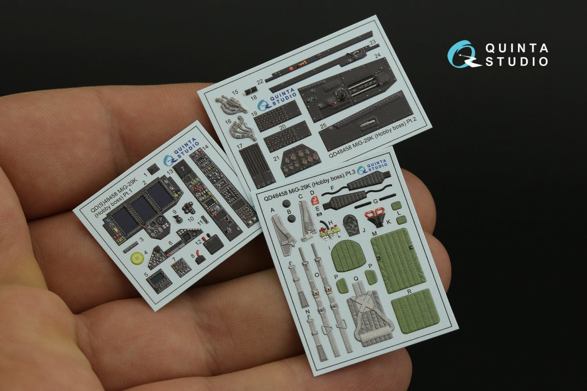 Quinta Studio QD48458 MiG-29K 3D-Printed colored Interior on decal paper (HobbyBoss) 1/48 – immagine 4