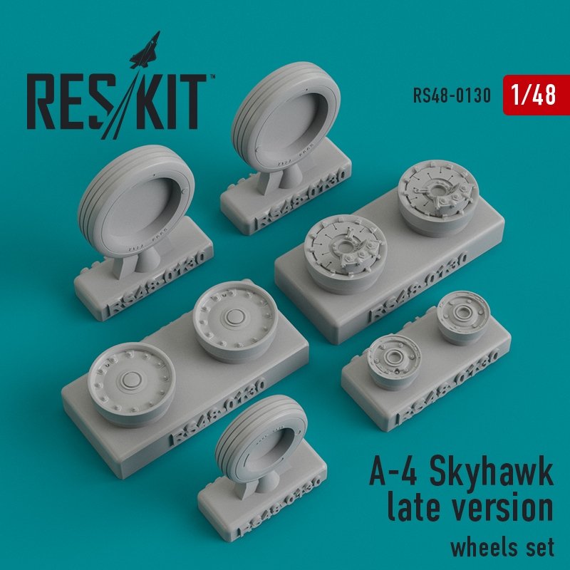 RESKIT RS48-0130 Jeu de roues pour A-4 Skyhawk version tardive 1/48